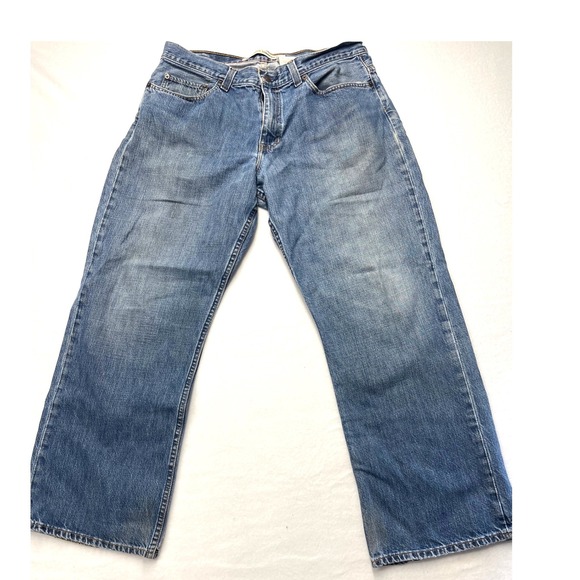 GAP Loose Straight Fit Mens Blue Wash Denim Jeans Pants Size 35x30 Y2K 90s - Picture 2 of 7